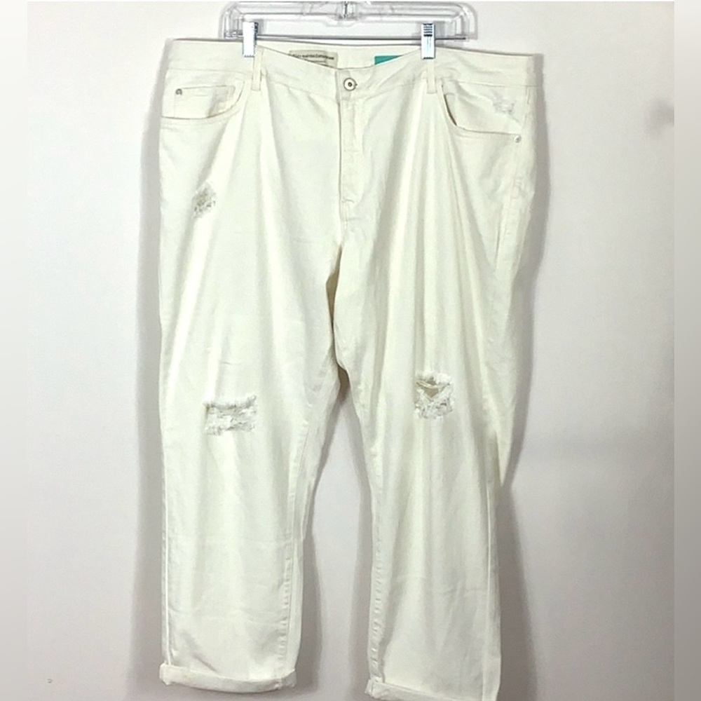 NWT Anthropologie Pilcro and the Letterpress off white distressed jeans size 22